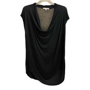 Cowl Neck Black T Shirt